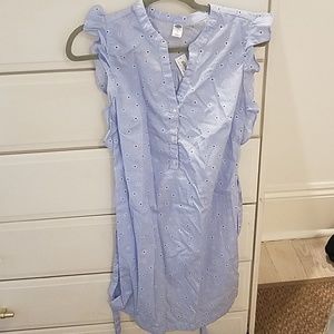 Sleeves ruffle trim shirt dress NWT